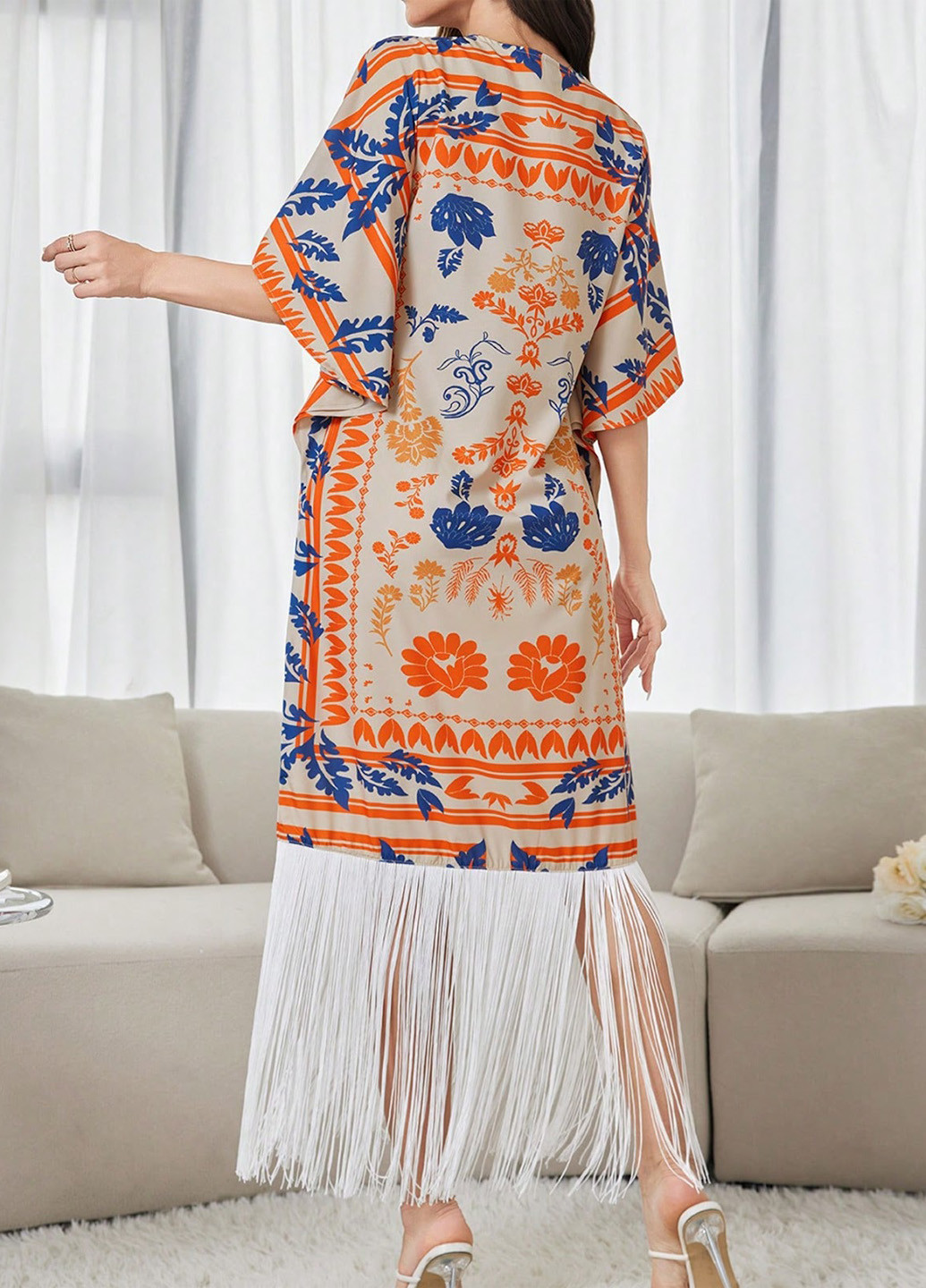 Комбінована кежуал сукня оверсайз SHEIN з абстрактним візерунком