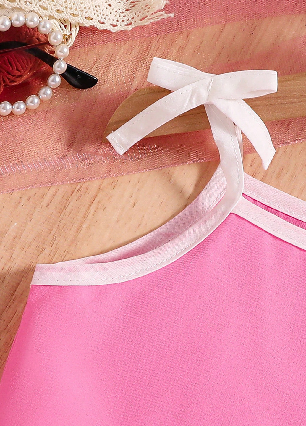 Розовый летний костюм (топ, юбка) SHEIN