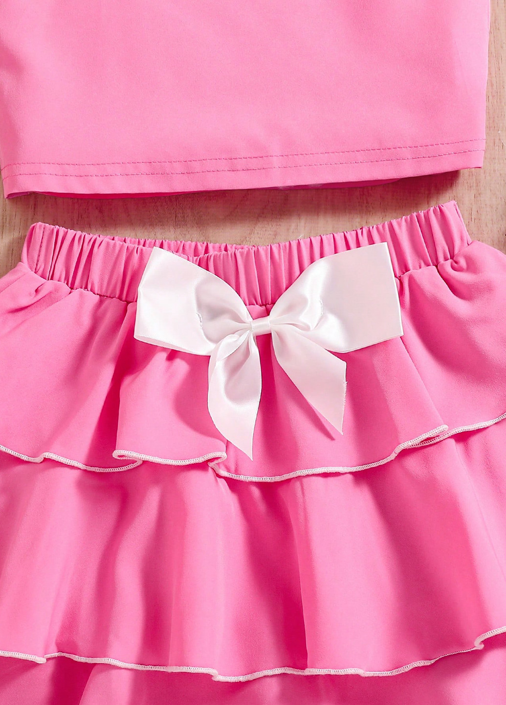 Розовый летний костюм (топ, юбка) SHEIN