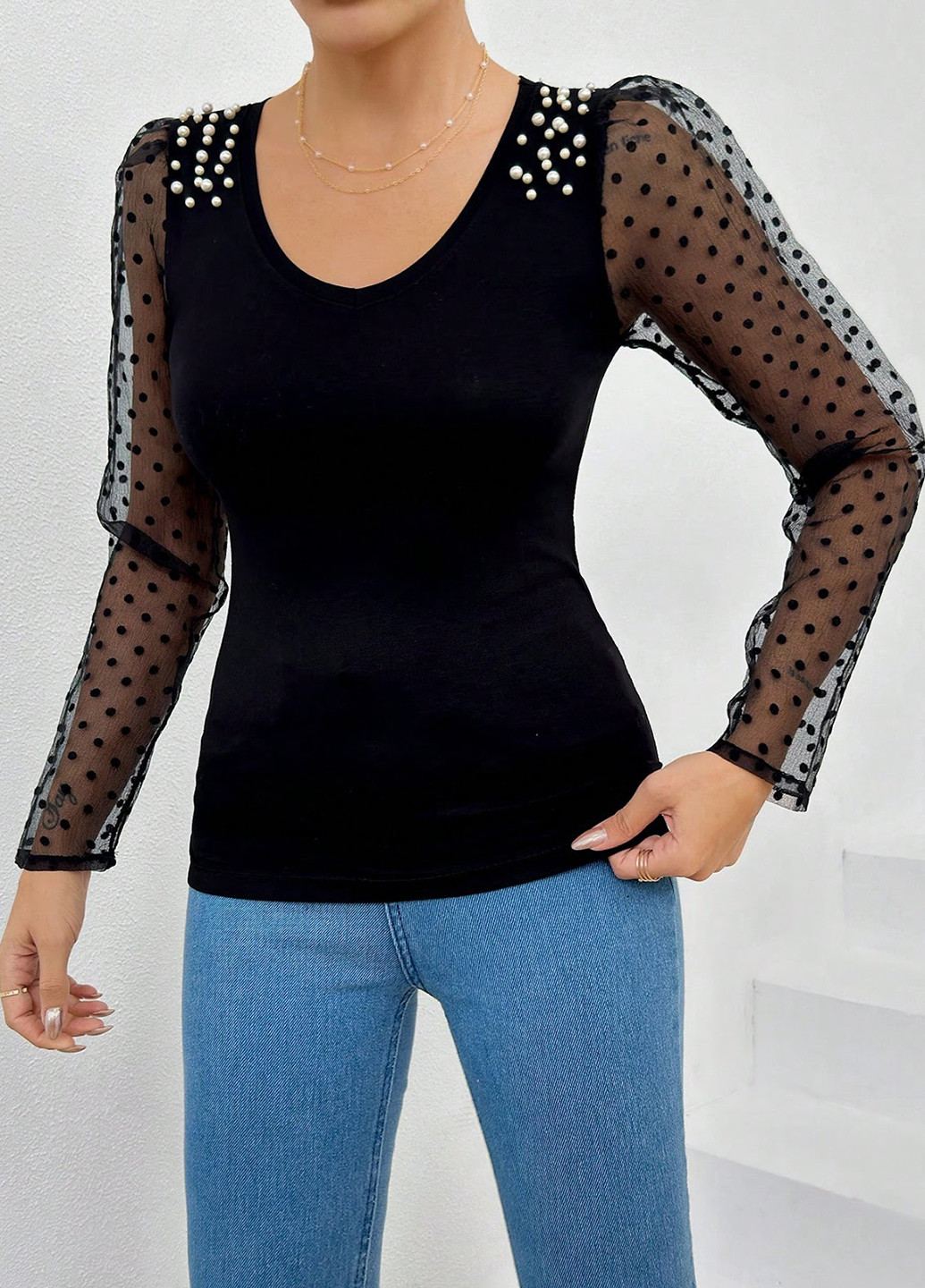 Чорна блуза SHEIN