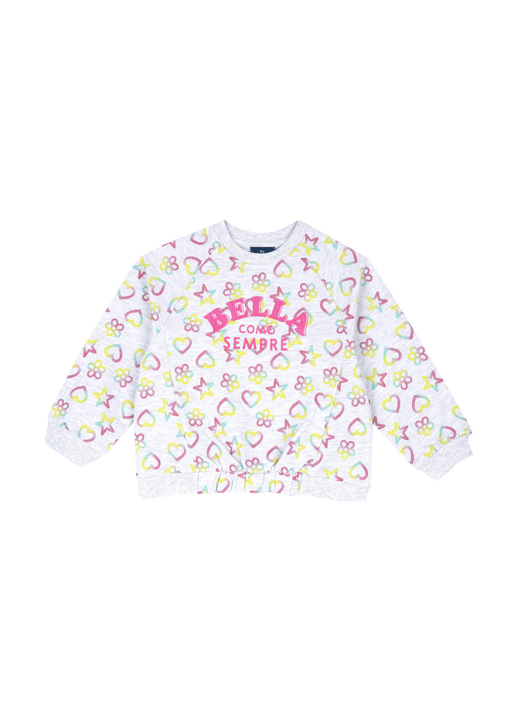 Chicco світшот сердечка світло-сірий кежуал бавовна