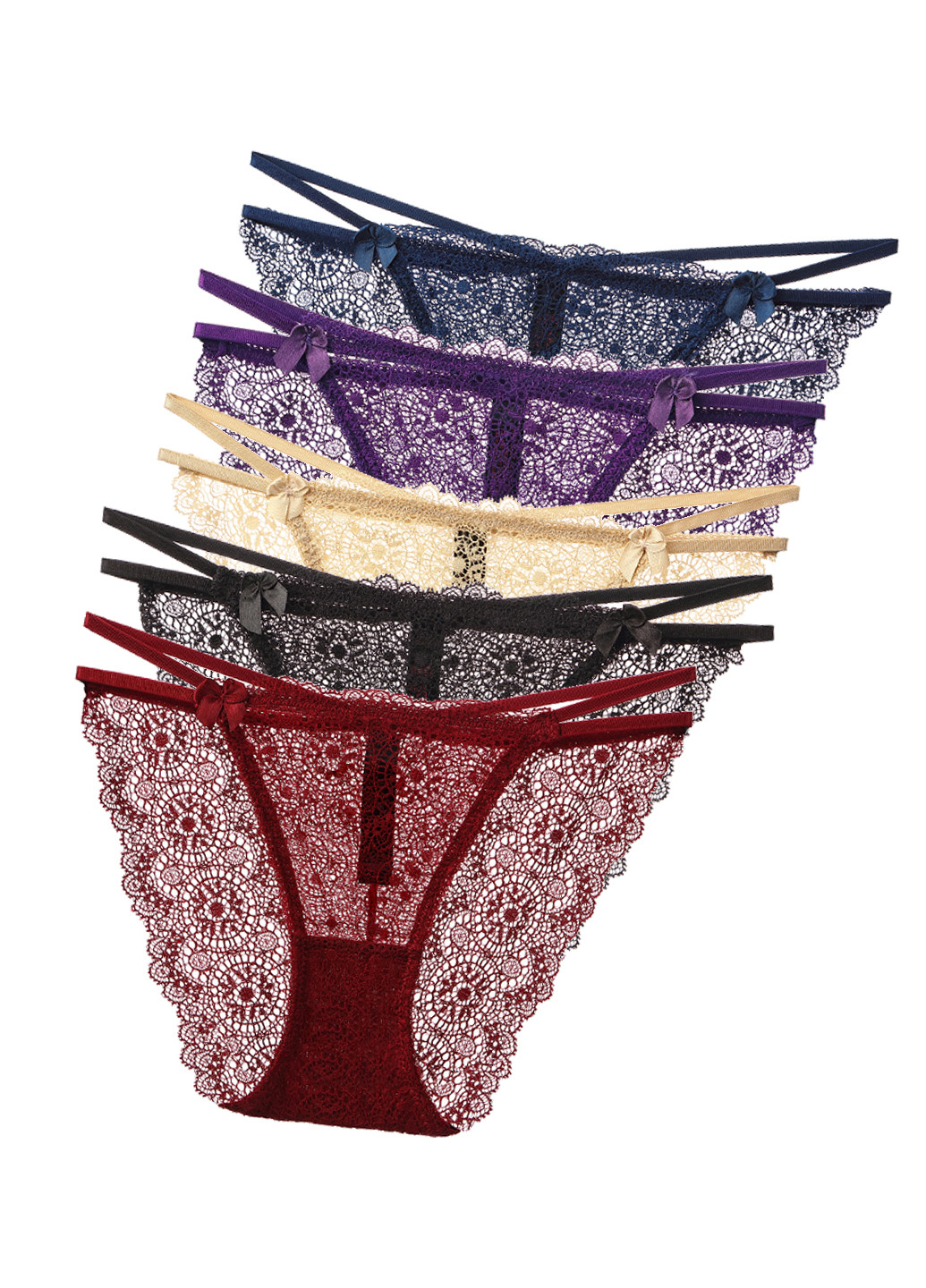 Трусы (5 шт.) Woman Underwear слип однотонные комбинированные повседневные нейлон