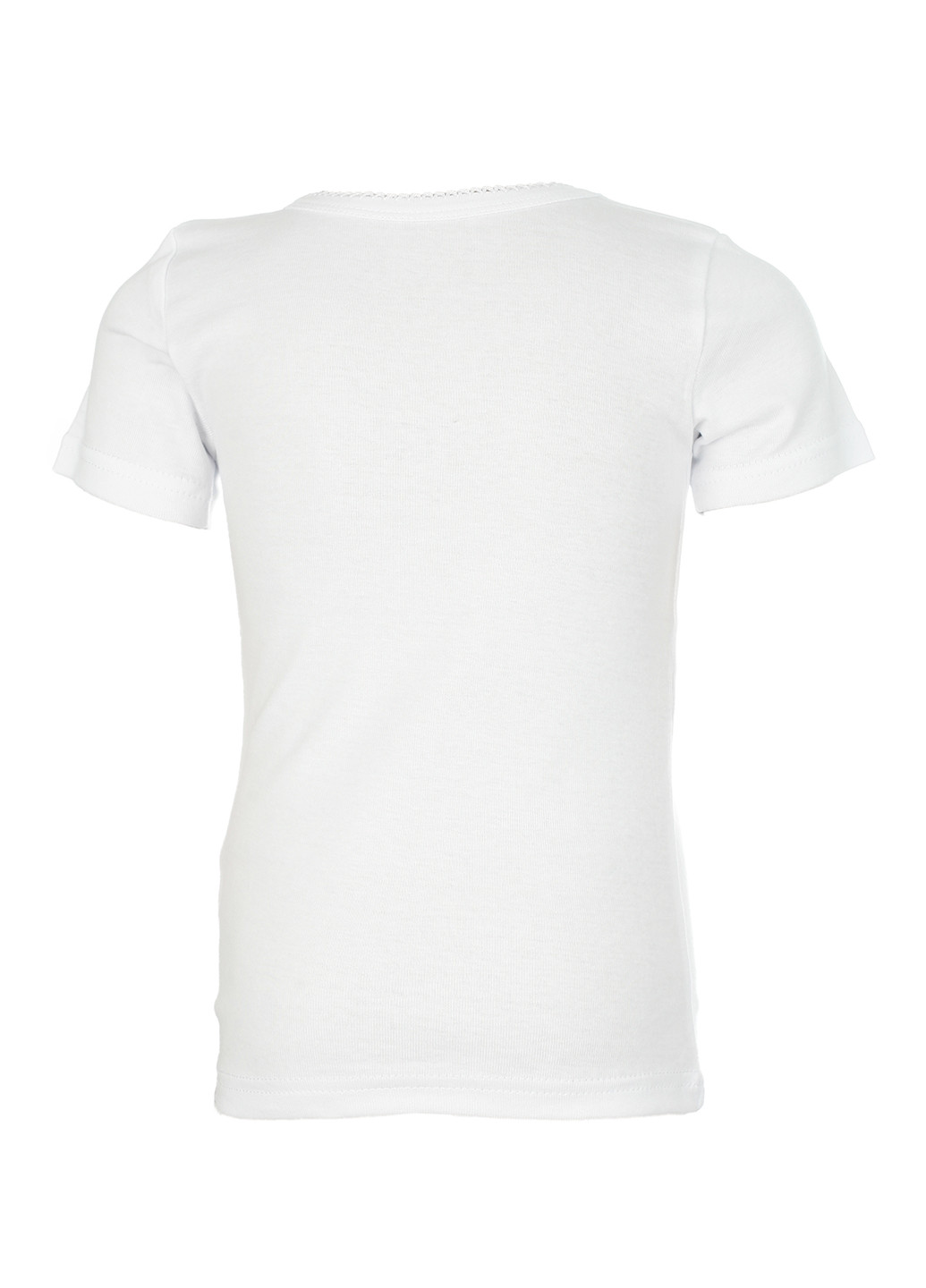 Белая летняя футболка с коротким рукавом Фламинго