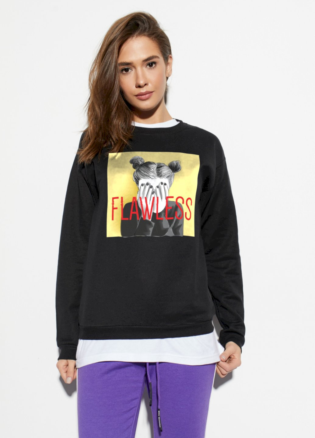 Черный свитшот basic YAPPI (201487479)