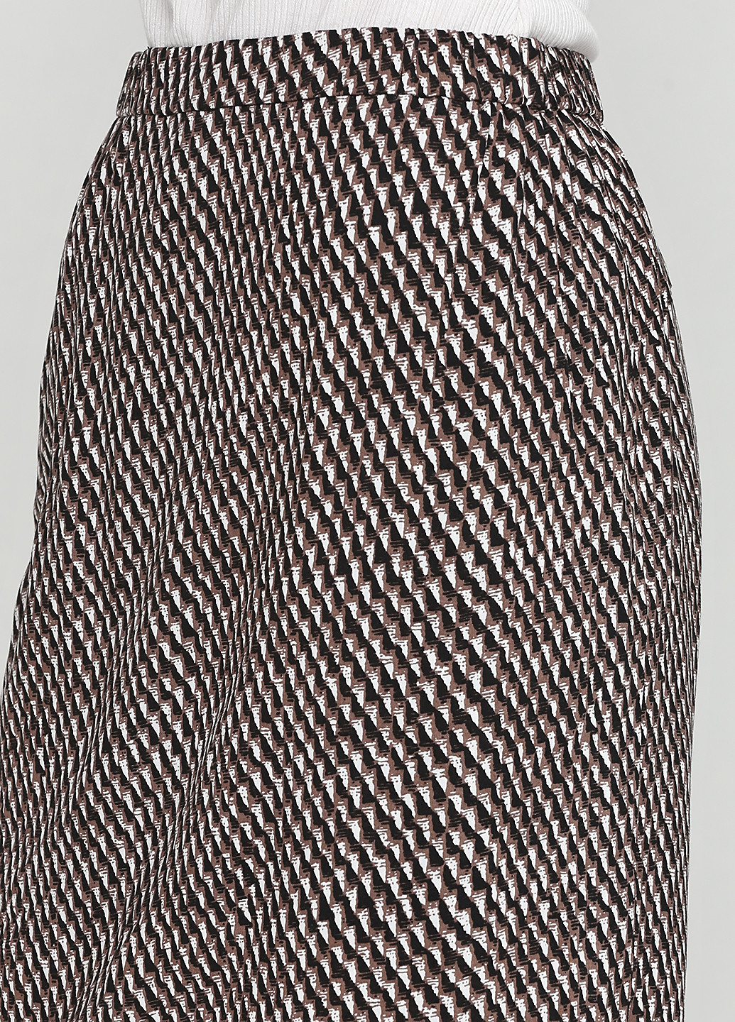 Коричневая кэжуал с абстрактным узором юбка Signature миди