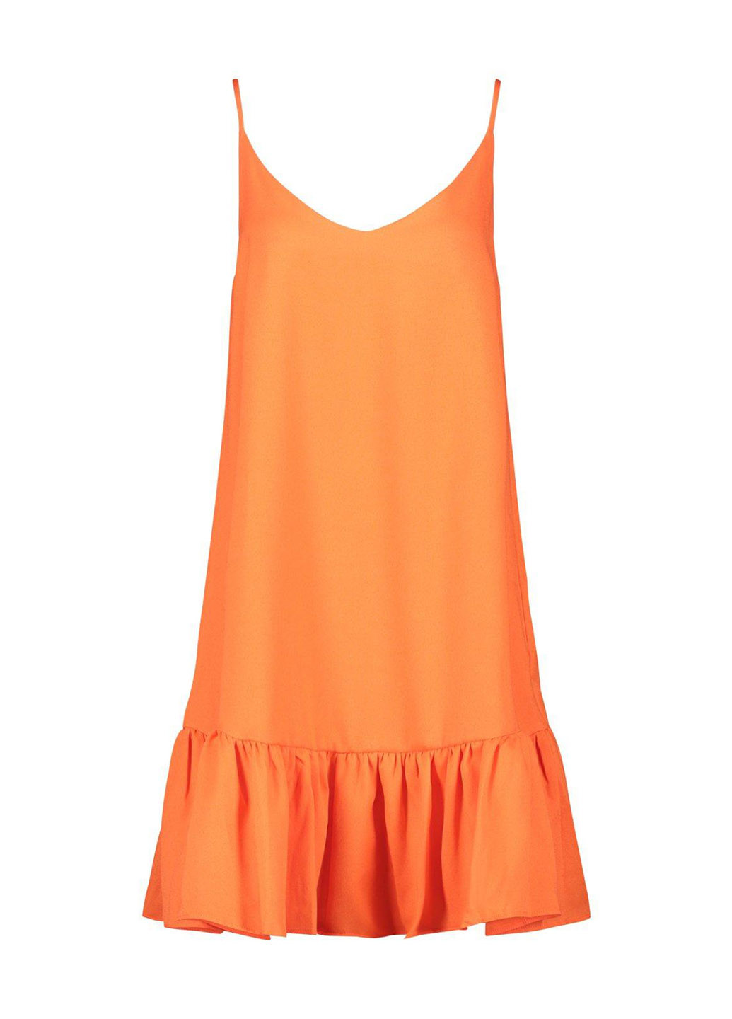 Оранжевое кэжуал платье клеш Boohoo однотонное