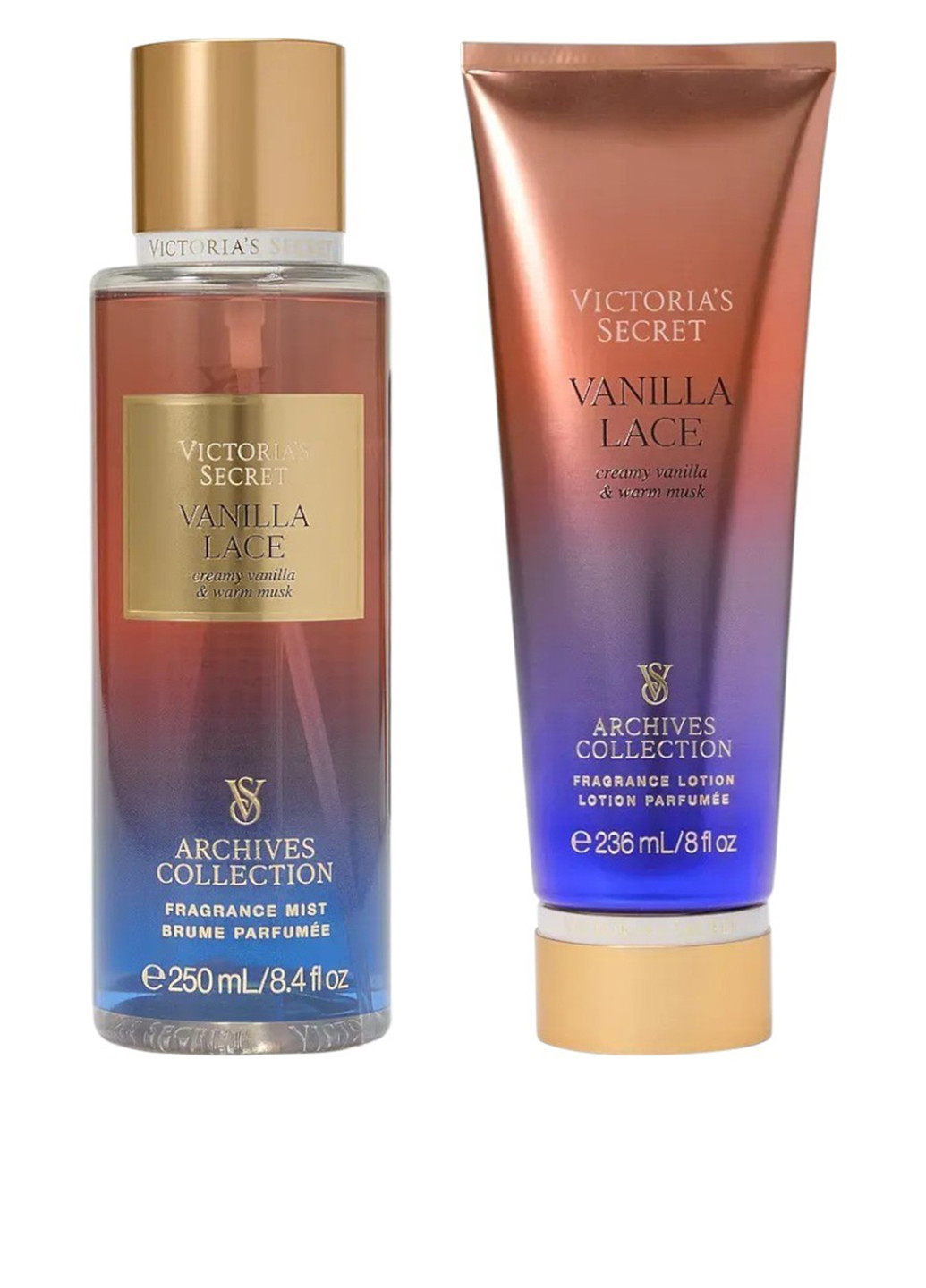 Набор для тела Victoria Secret Vanilla Lace (мост, 250 мл, лосьон, 236 мл) Victoria's Secret (341484205)