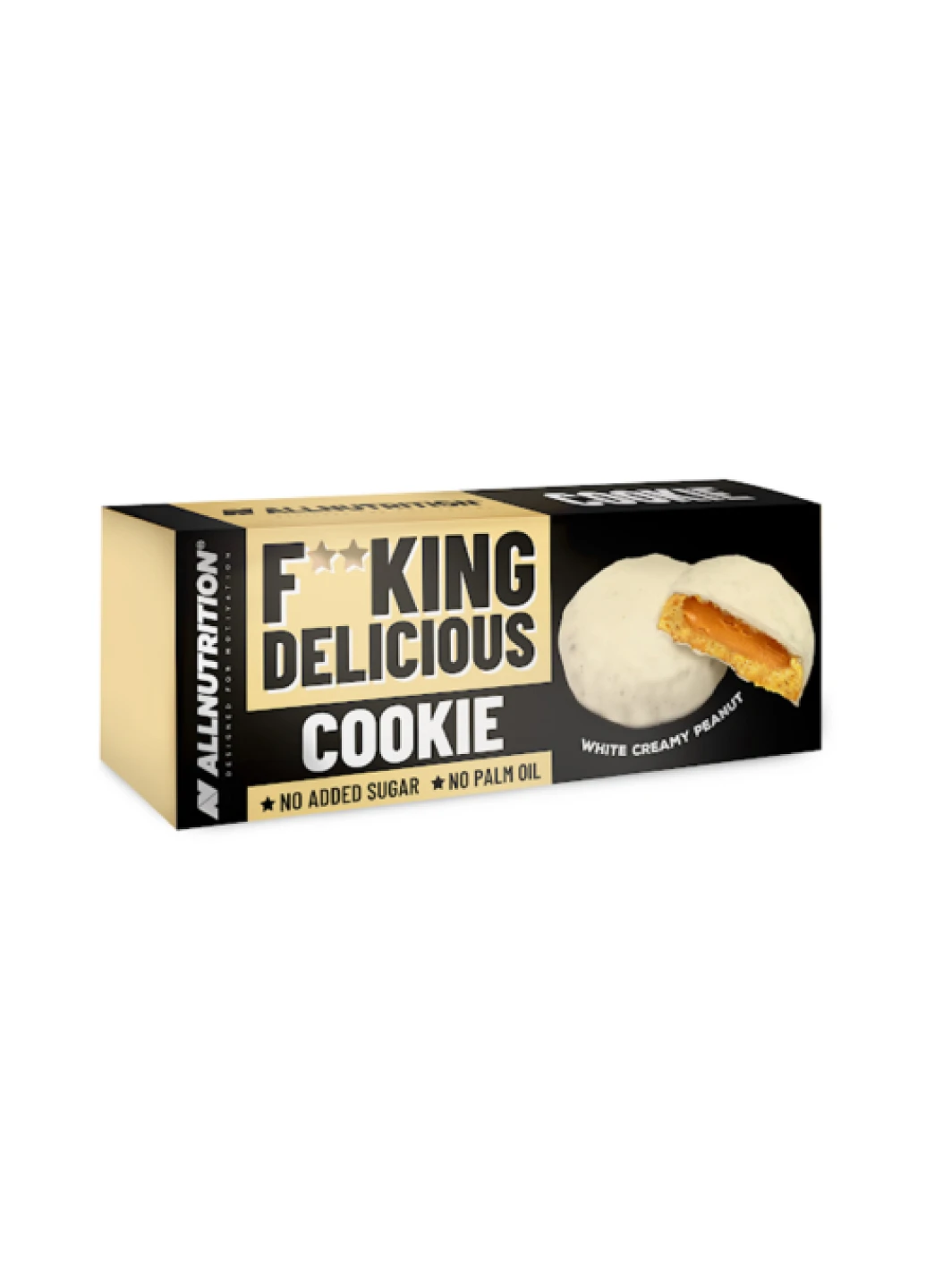Дієтичне солодке печиво без цукру Fitking Delicious Cookie -128g White Cream Peanut Allnutrition (254792076)