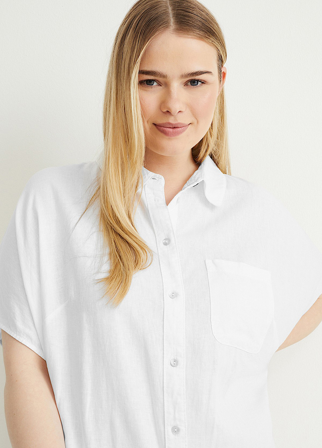 Белое кэжуал платье рубашка C&A однотонное