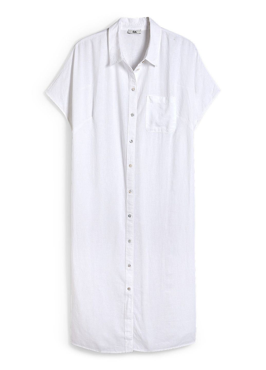 Белое кэжуал платье рубашка C&A однотонное