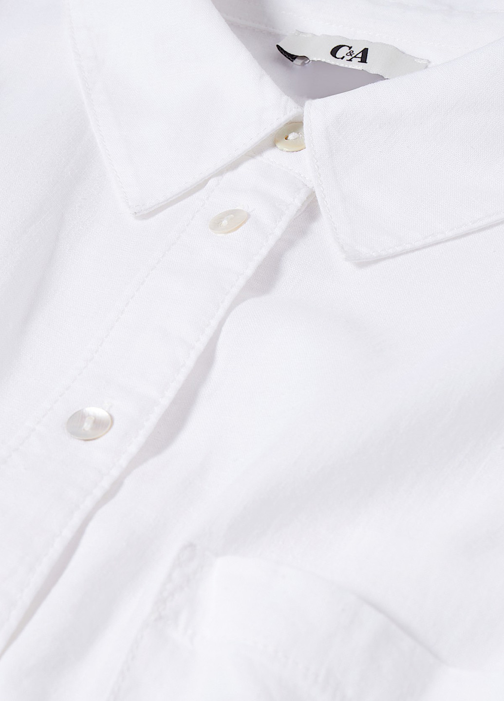Белое кэжуал платье рубашка C&A однотонное