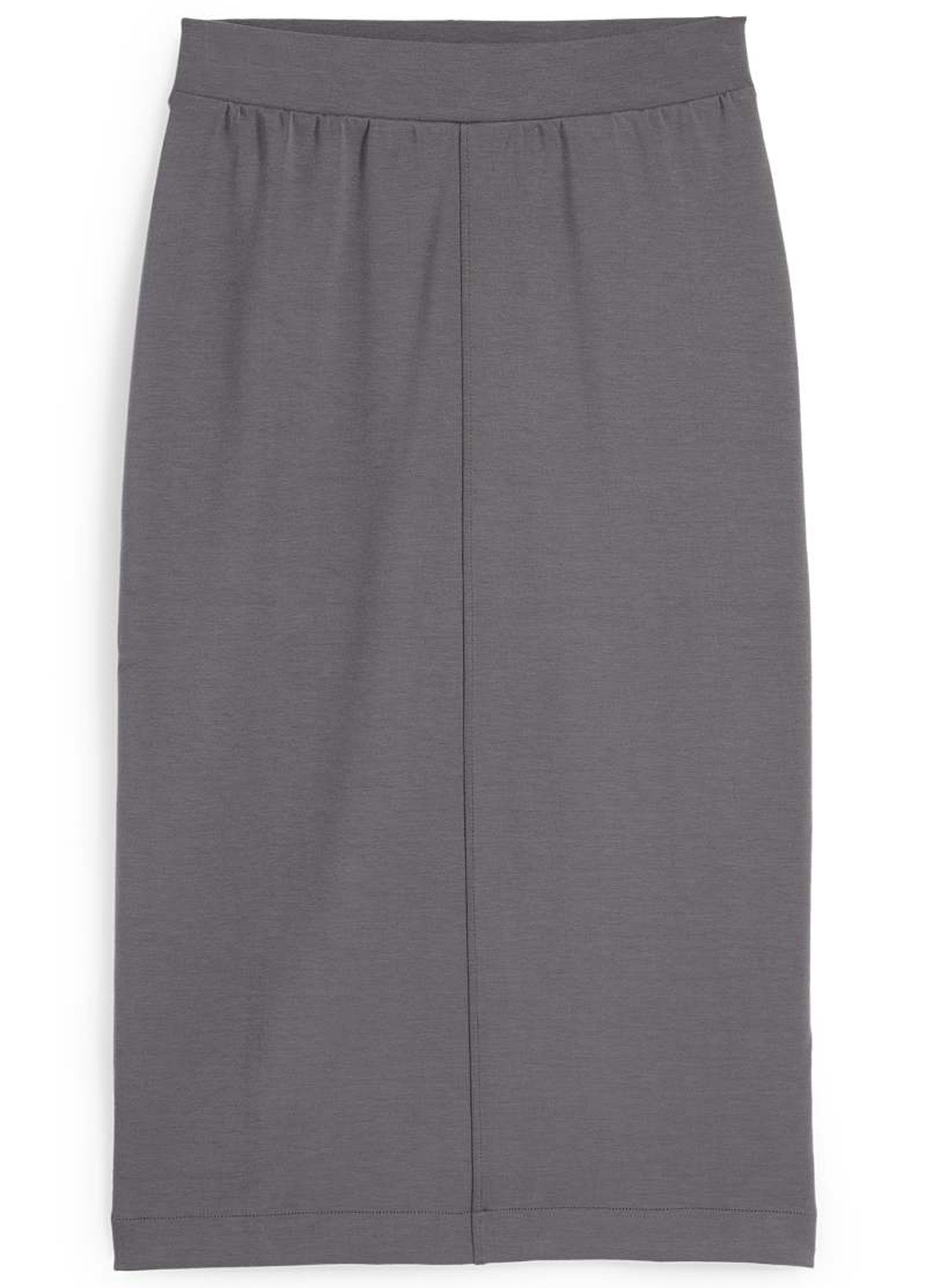 Серая офисная, кэжуал однотонная юбка C&A карандаш