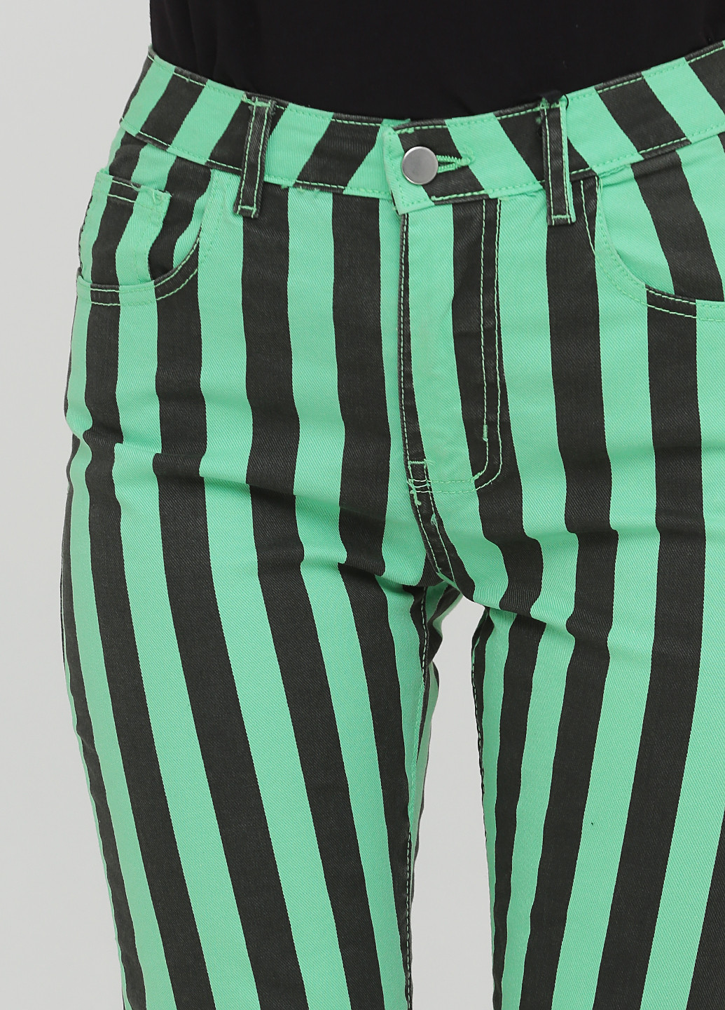 Зеленые кэжуал демисезонные укороченные, зауженные брюки Y.TWO