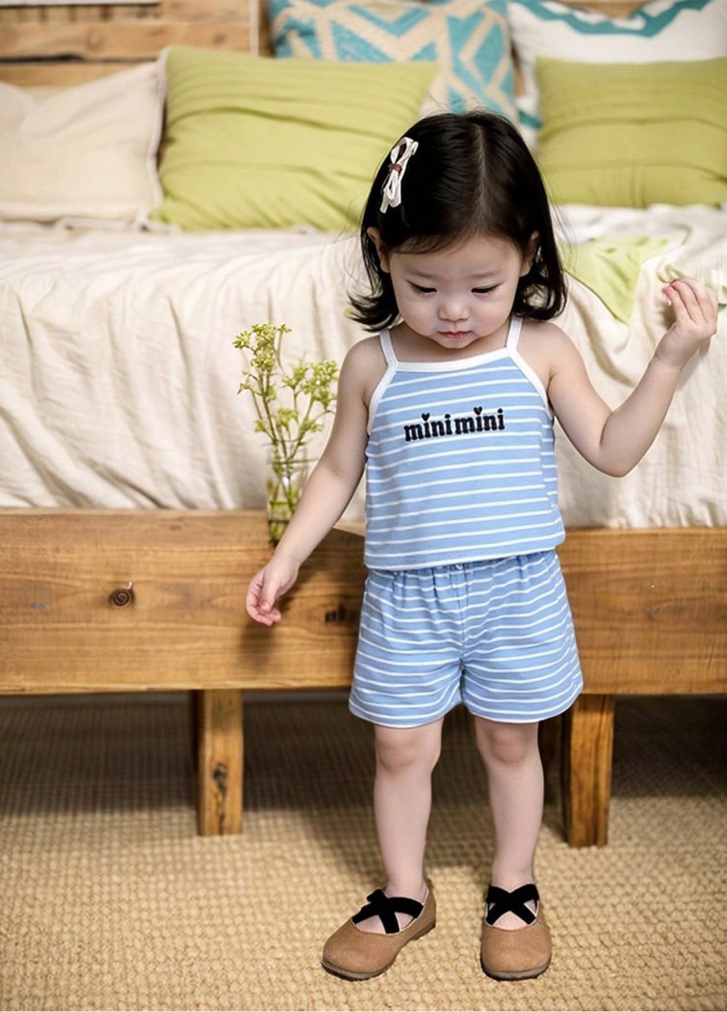 Блакитний літній костюм (майка, шорти) SHEIN