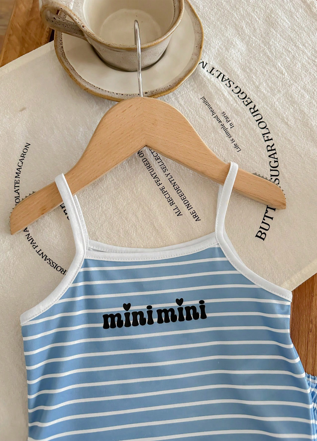 Блакитний літній костюм (майка, шорти) SHEIN