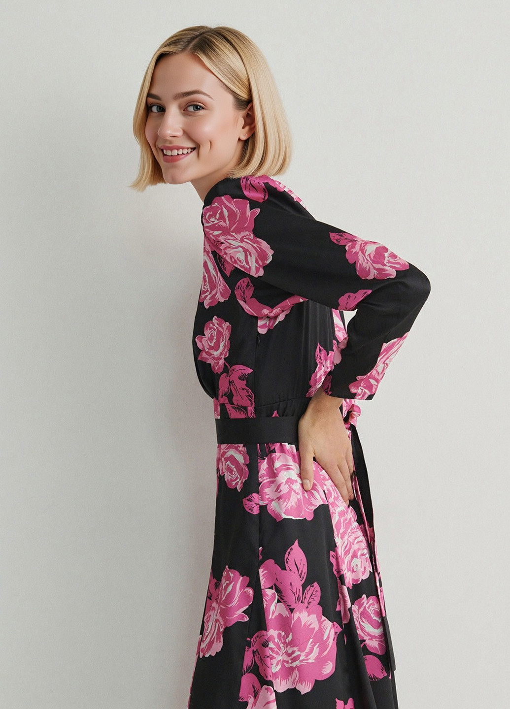 Комбинированное кэжуал платье клеш Reserved розы