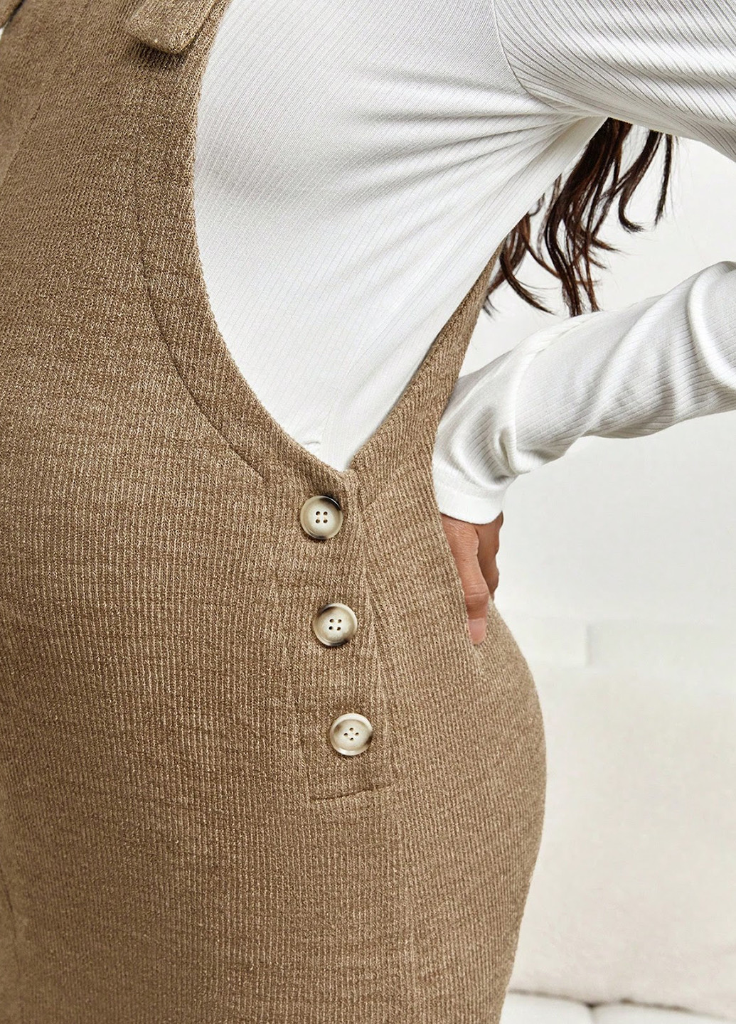 Комбинированный демисезонный комплект для беременных (сарафан, гольф) SHEIN