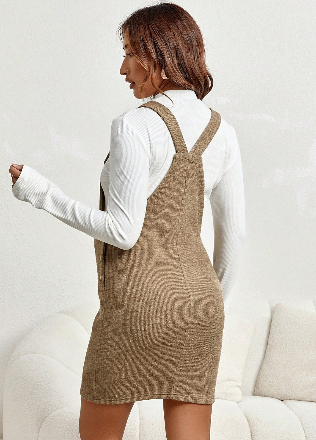 Комбинированный демисезонный комплект для беременных (сарафан, гольф) SHEIN