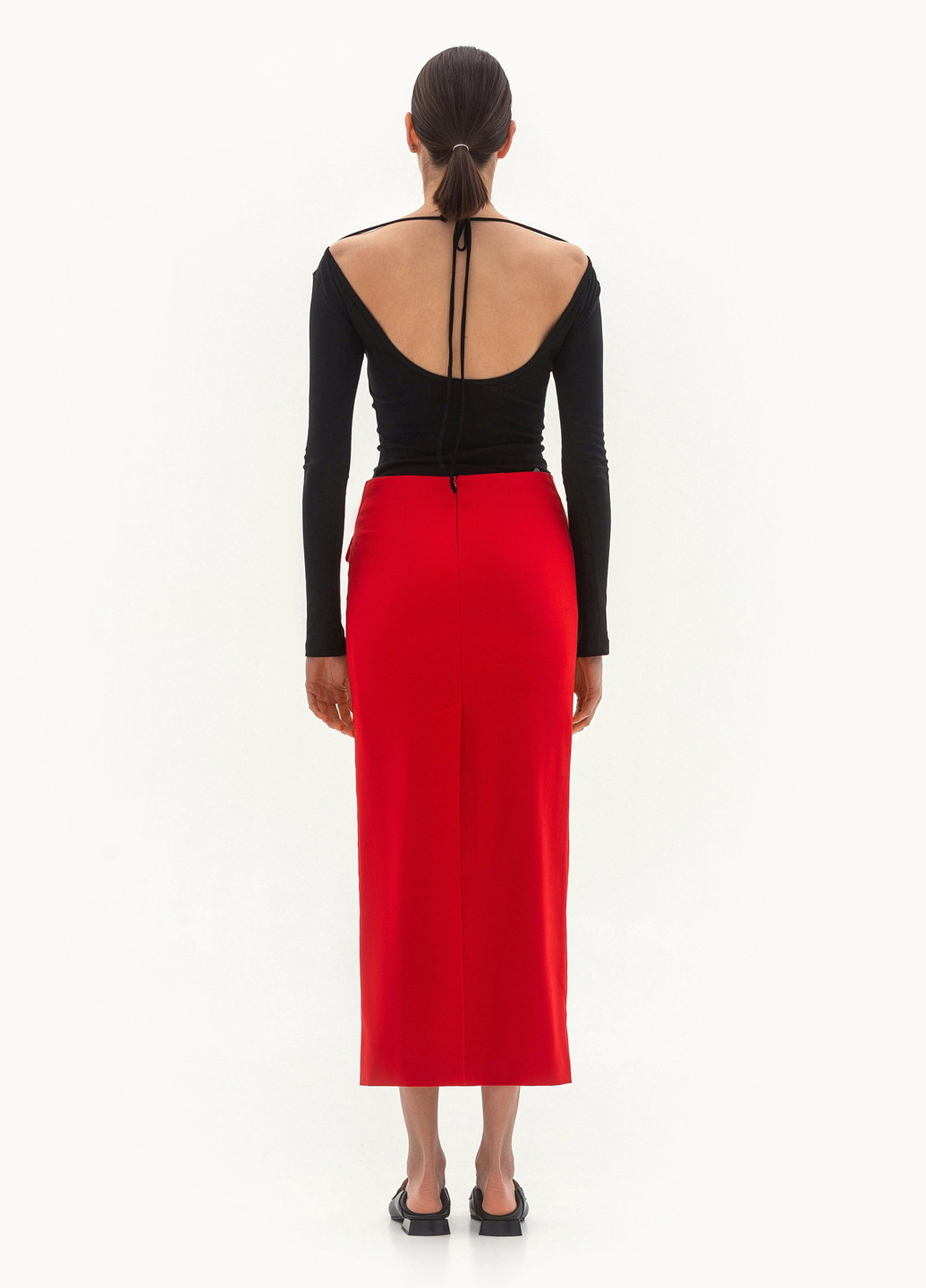 Красная кэжуал однотонная юбка BGL карандаш