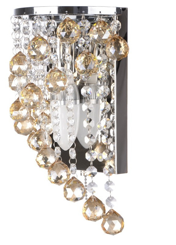 Бра настенное накладное хрустальное с выключателем классическое BCL-431W/1 E14 Brille (253894221)