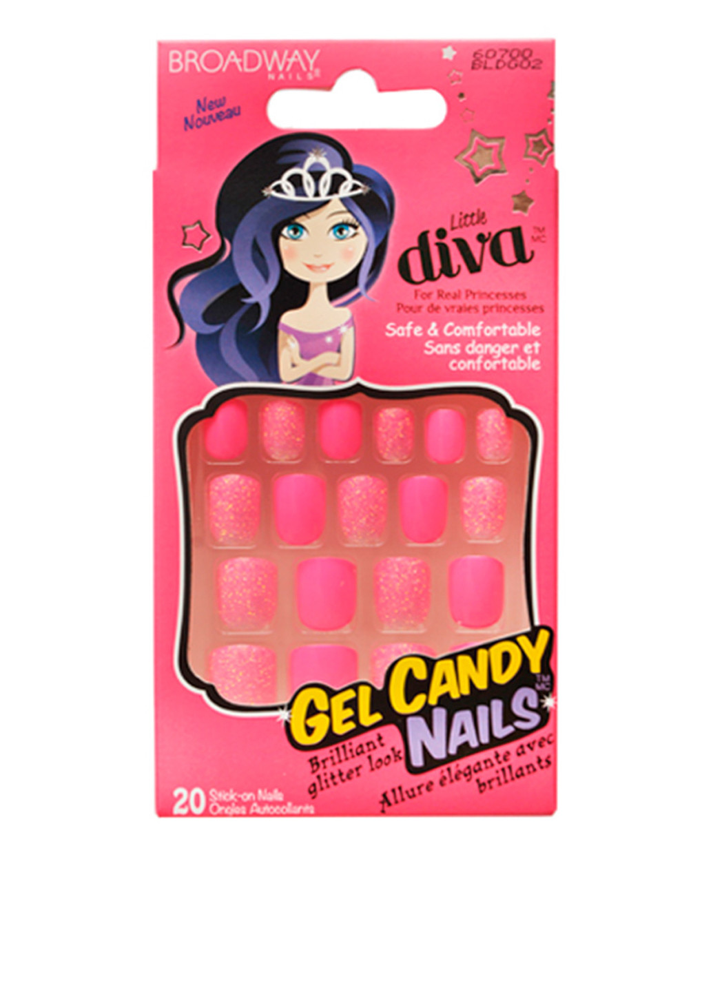 Набор накладных ногтей на клеевой основе "Желейная конфетка" Broadway Little Diva BLDG02 Звездное время Kiss (83226577)