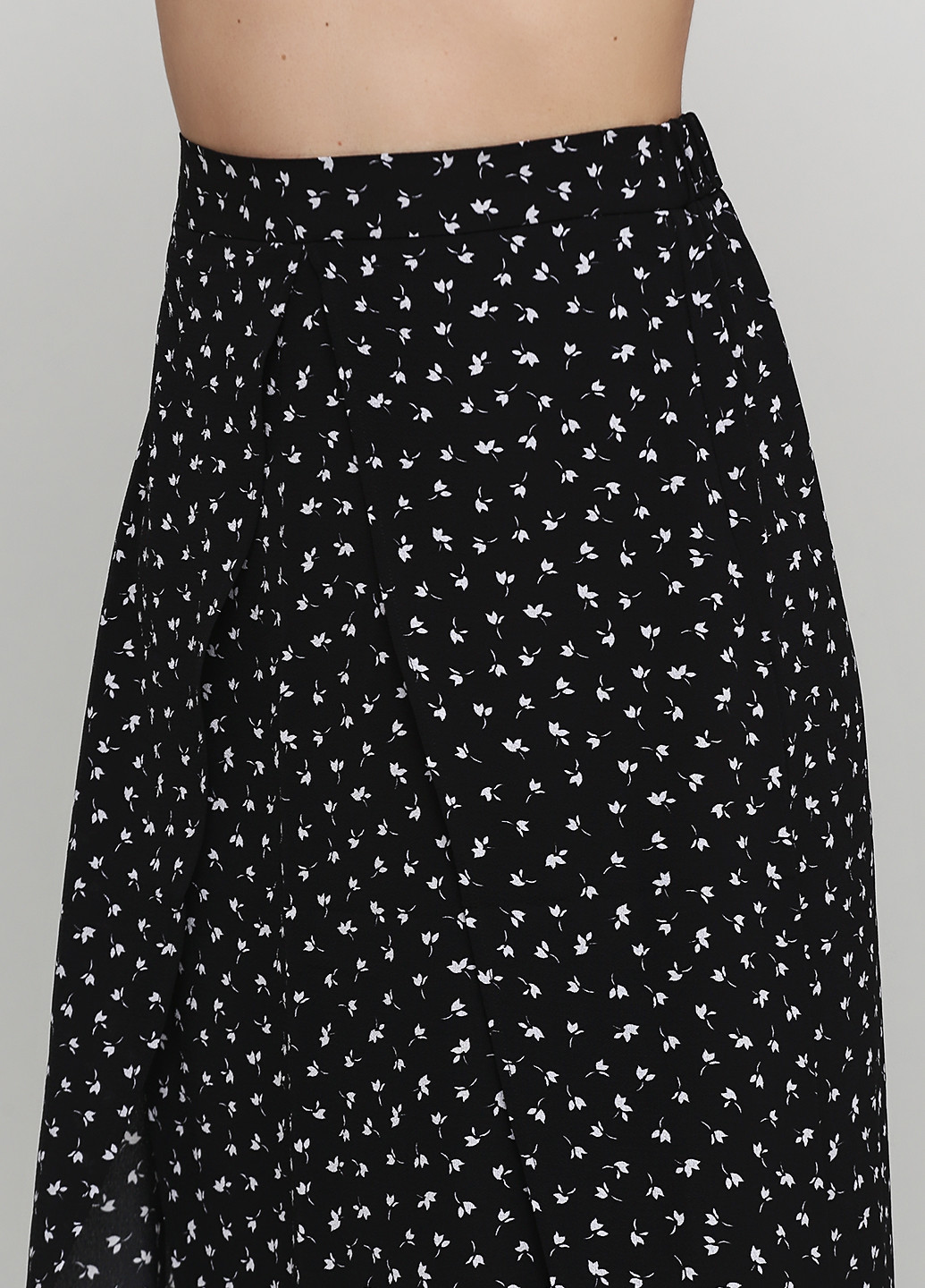 Черная кэжуал с рисунком юбка MIA & MIMI а-силуэта (трапеция)