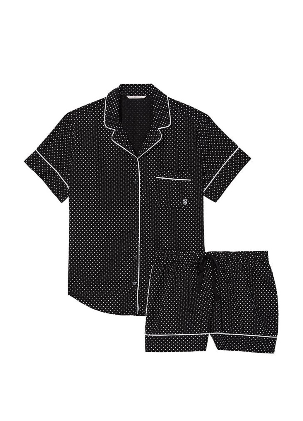 Черная всесезон пижама (рубаша, шорти) рубашка + шорты Victoria's Secret