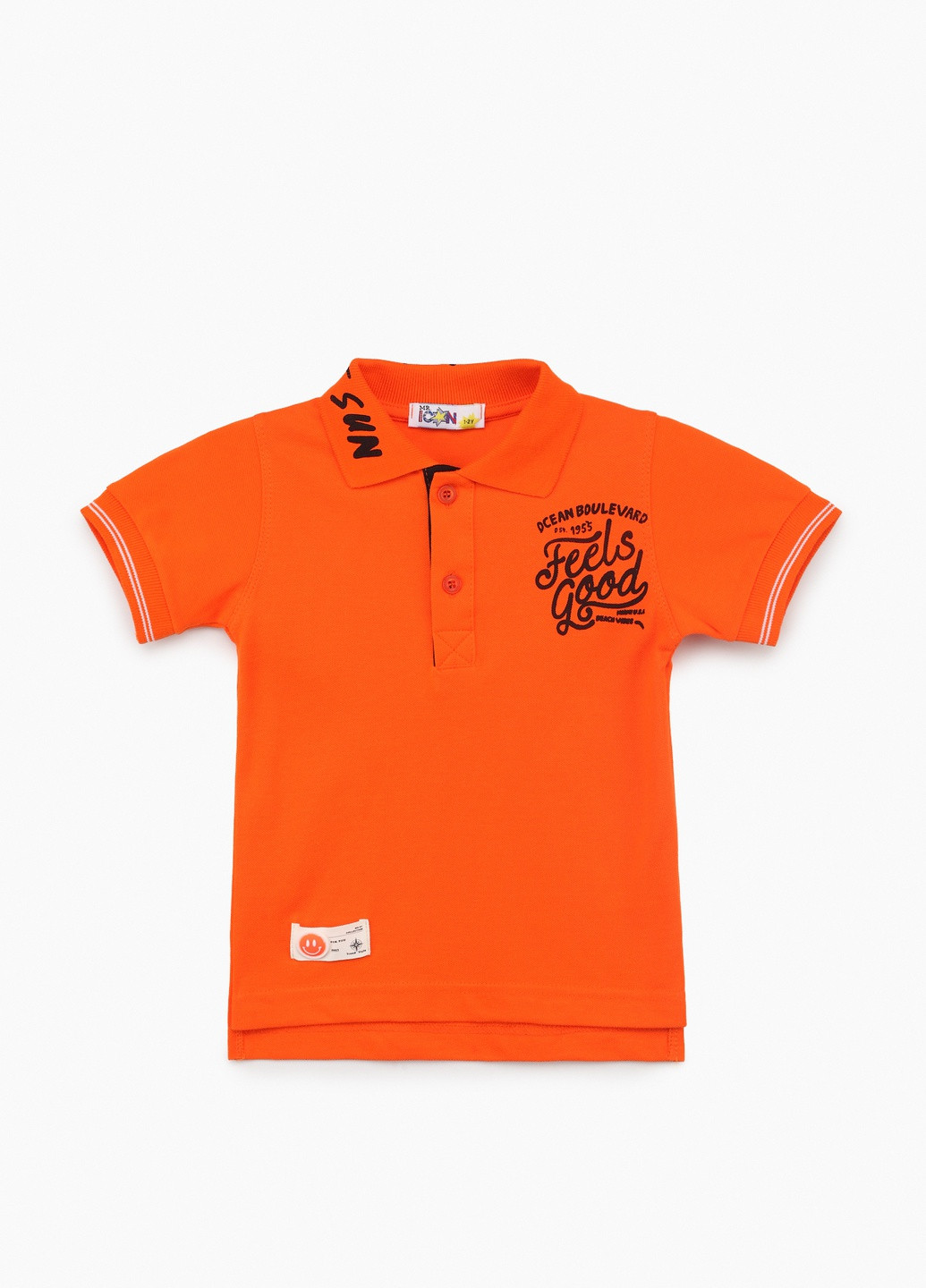 Оранжевая детская футболка-поло для мальчика Popito однотонная