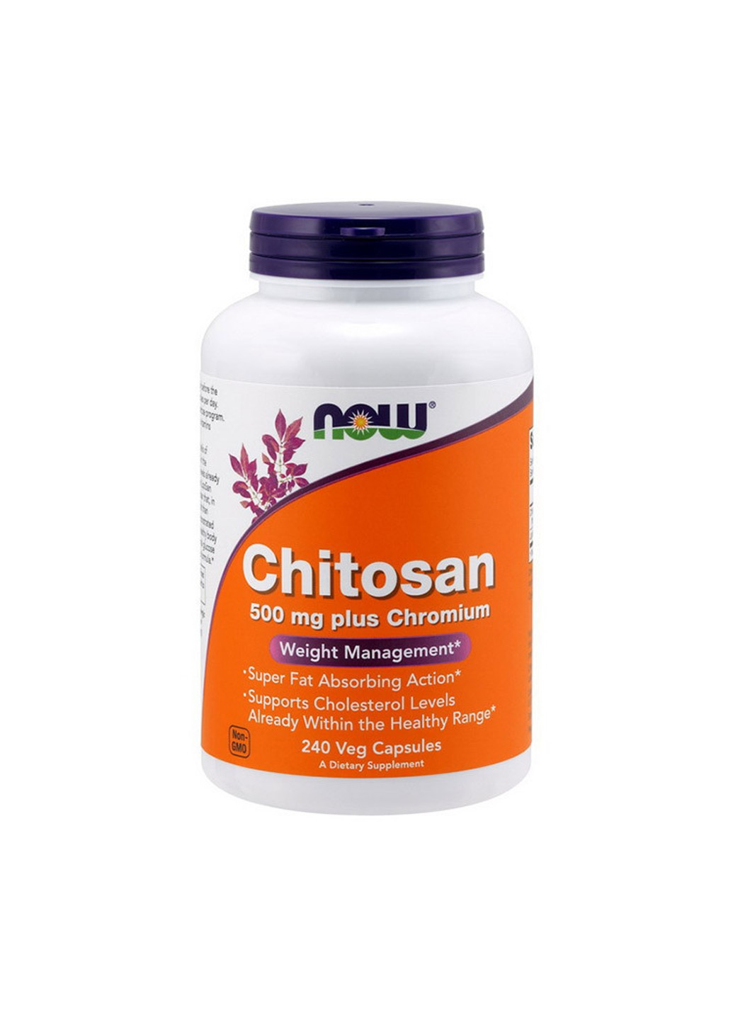 Хітозан Chitosan 500 mg plus Chromium 240 капсул Now Foods (255362591)