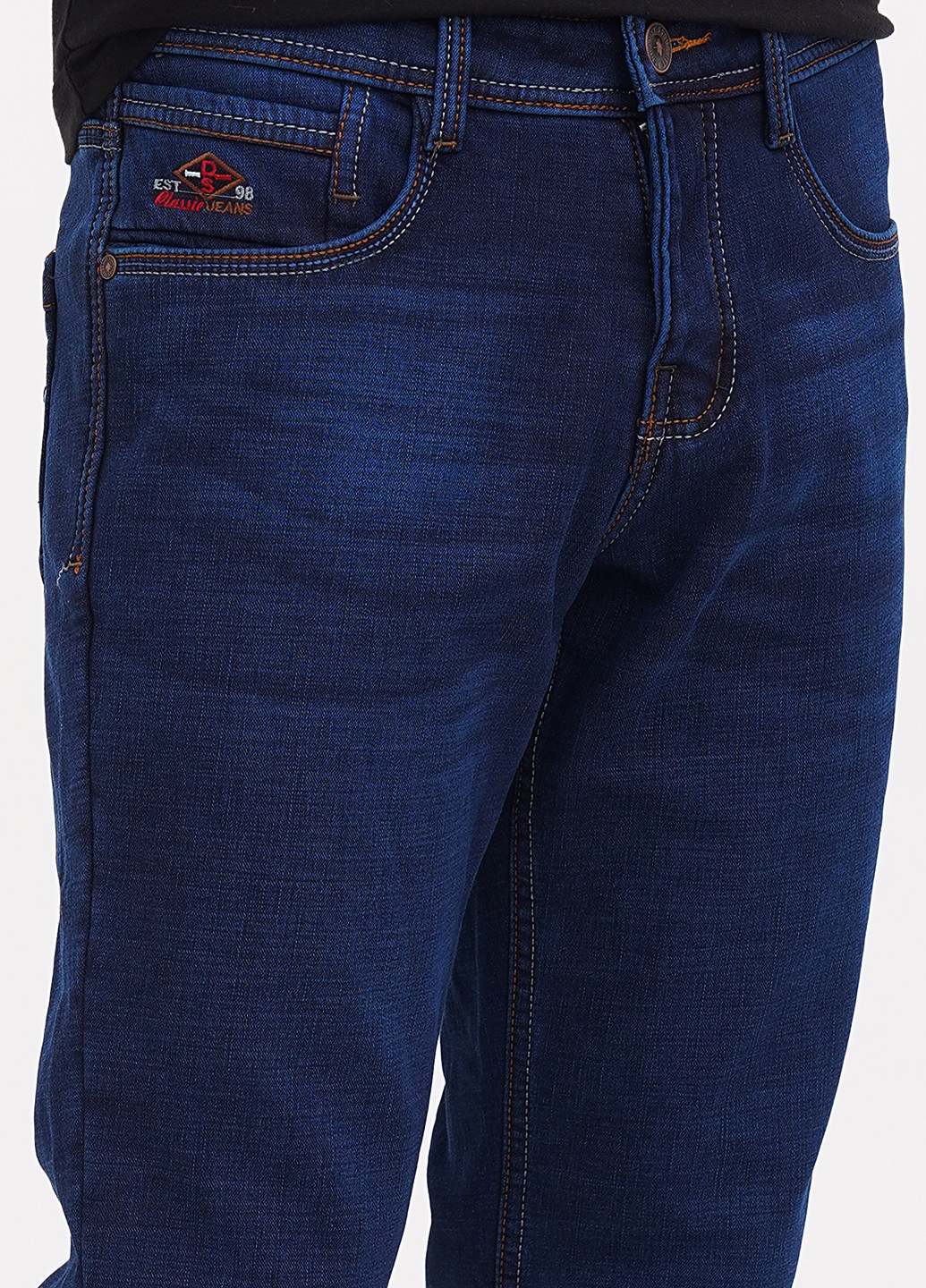 Темно-синие зимние прямые джинсы DSOUAVIET