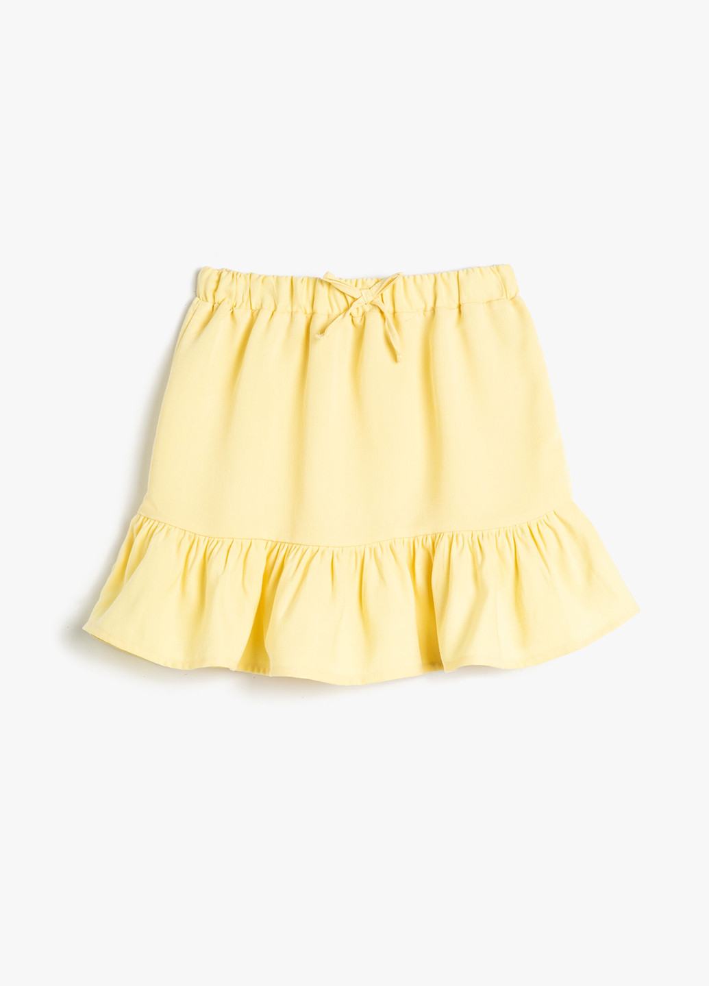 Желтая повседневный однотонная юбка KOTON клешированная, а-силуэта (трапеция)