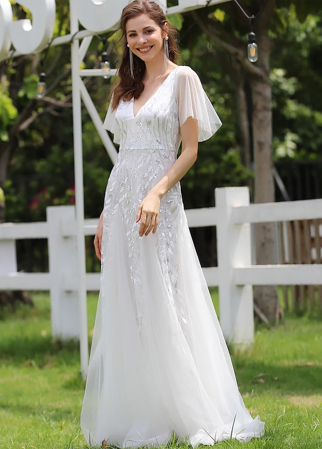 Белое кэжуал платье а-силуэт SHEIN однотонное