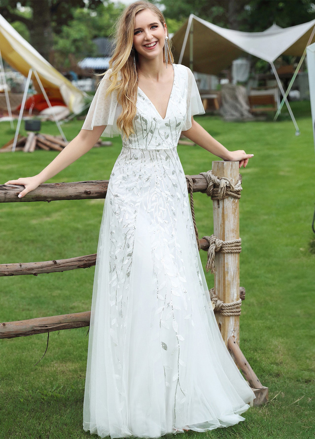 Белое кэжуал платье а-силуэт SHEIN однотонное