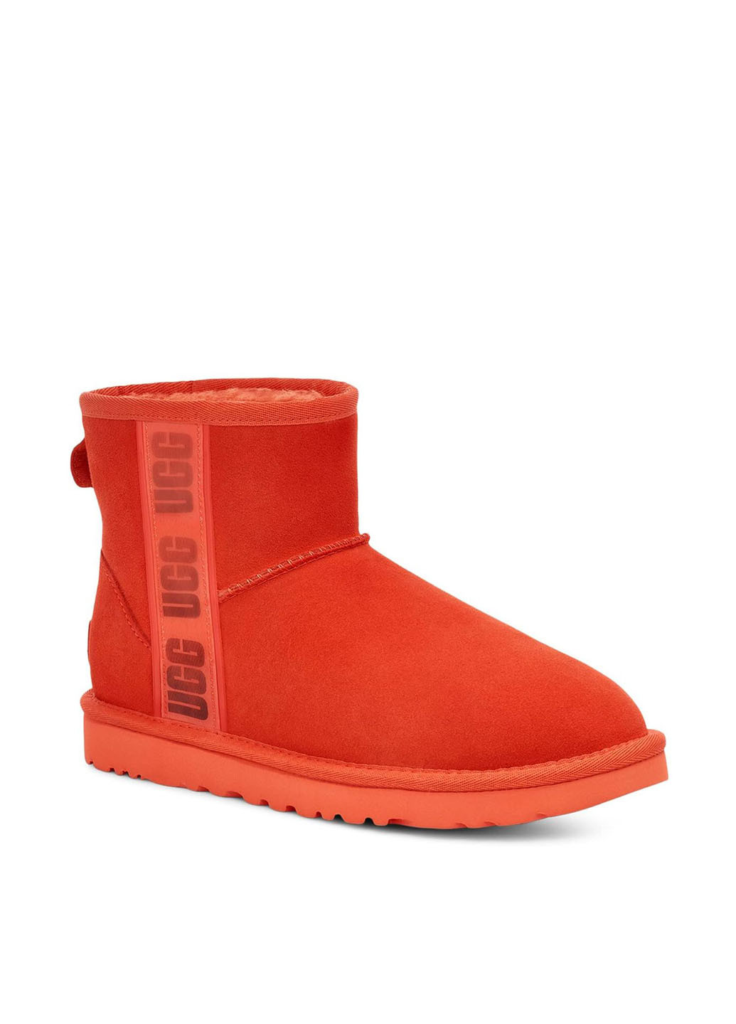 Оранжевые угги UGG с мехом