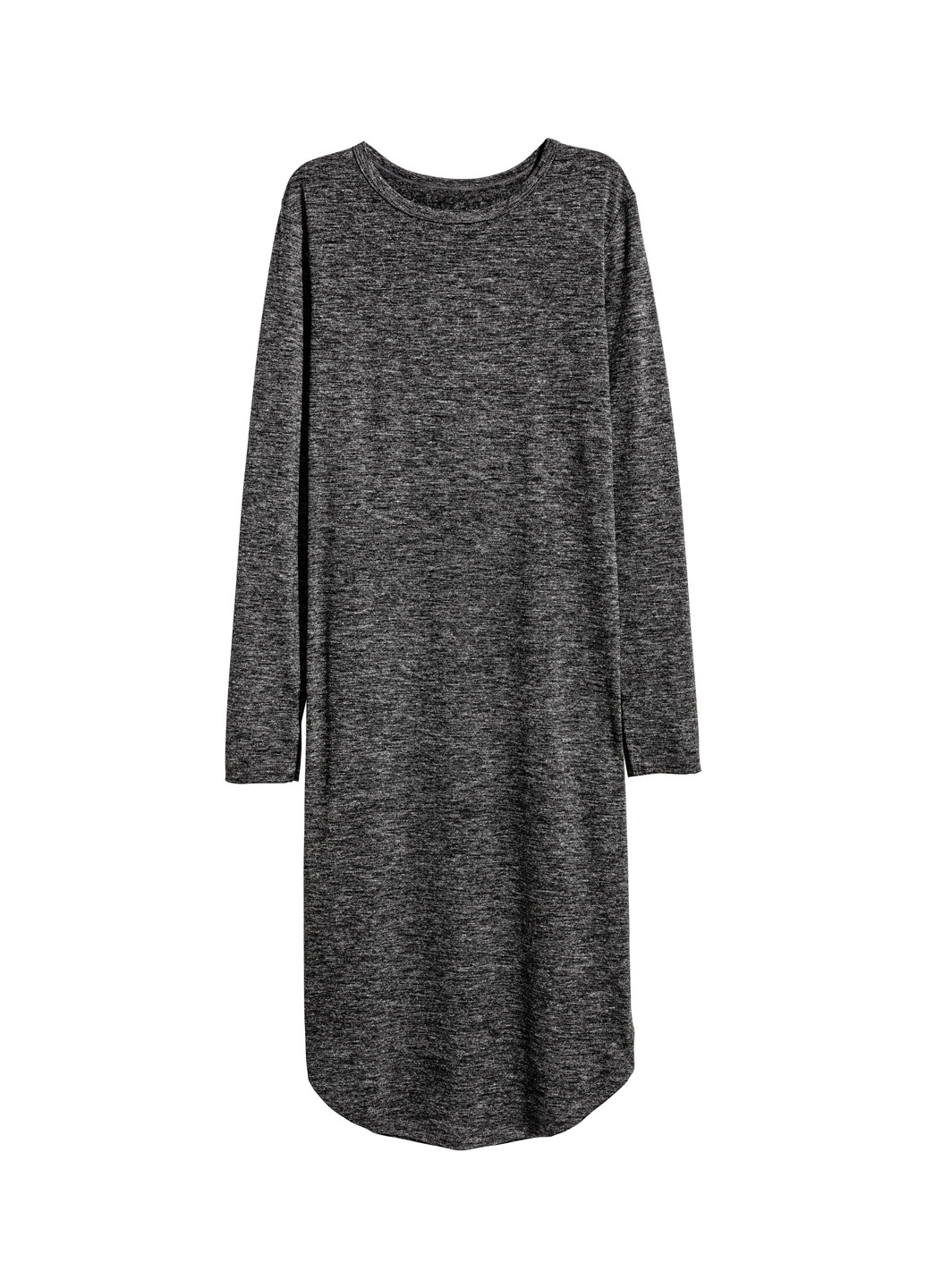 Темно-серое кэжуал платье с длинным рукавом H&M однотонное
