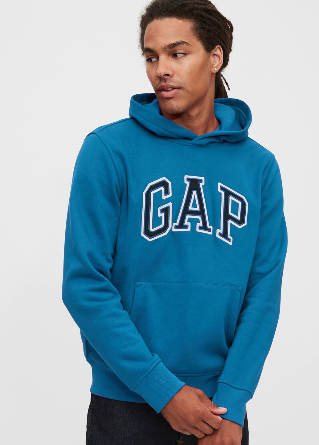 Худі Gap логотипи світло-сині спортивні бавовна, футер