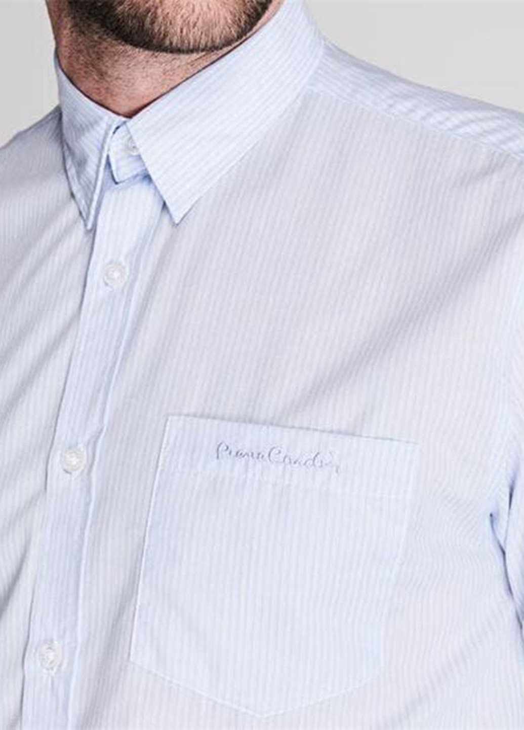 Светло-голубой классическая рубашка в полоску Pierre Cardin