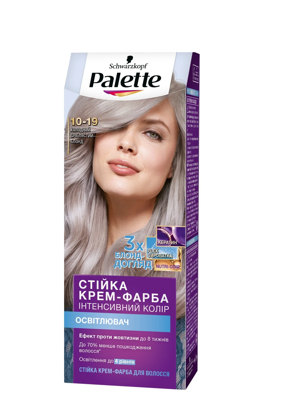 Фарба для волосся 10-19 Холодний світлий блонд Palette (228425452)