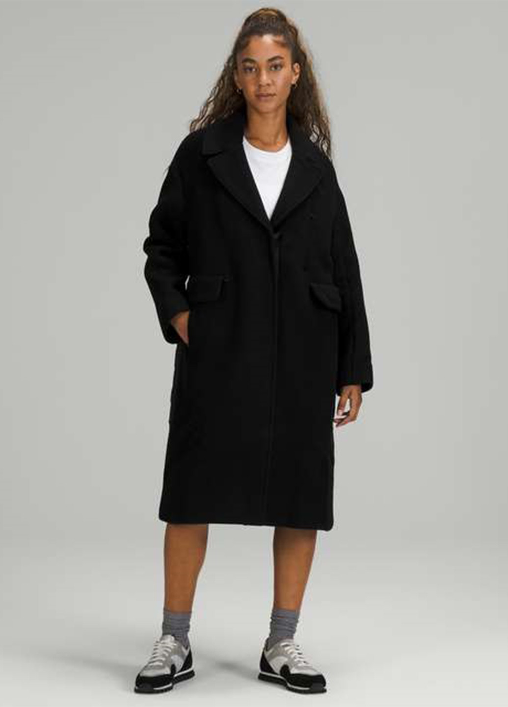 Черное демисезонное Пальто однобортное Lululemon Athletica