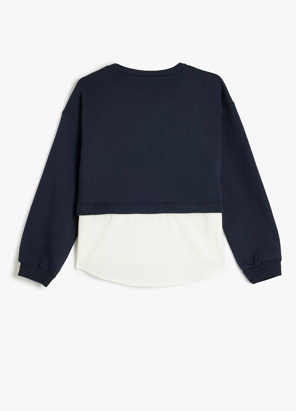 KOTON світшот колор блок темно-синій кежуал поліестер