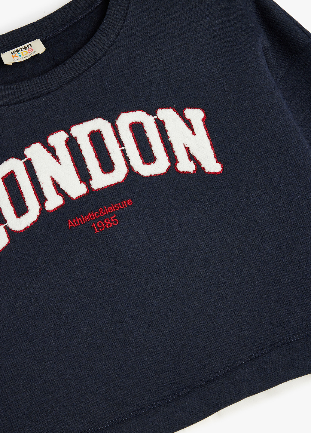 KOTON світшот колор блок темно-синій кежуал поліестер