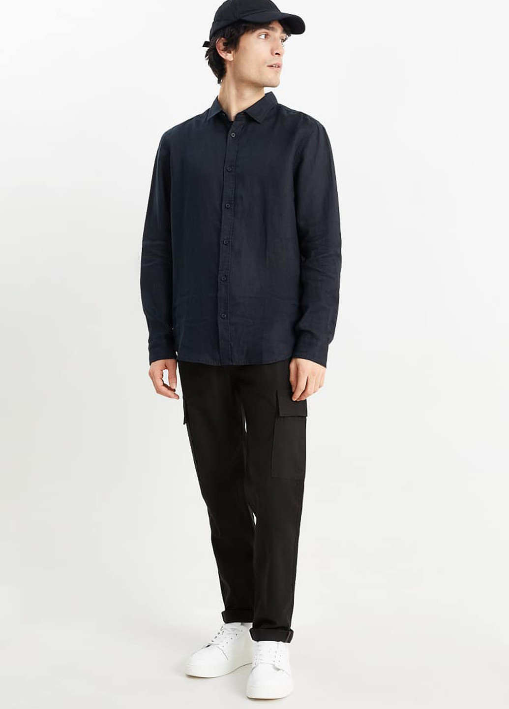 Черные кэжуал летние карго брюки C&A