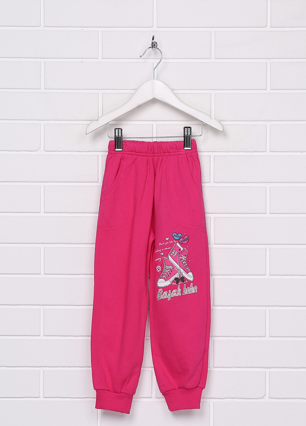 Розовые спортивные зимние прямые брюки Poni Kids