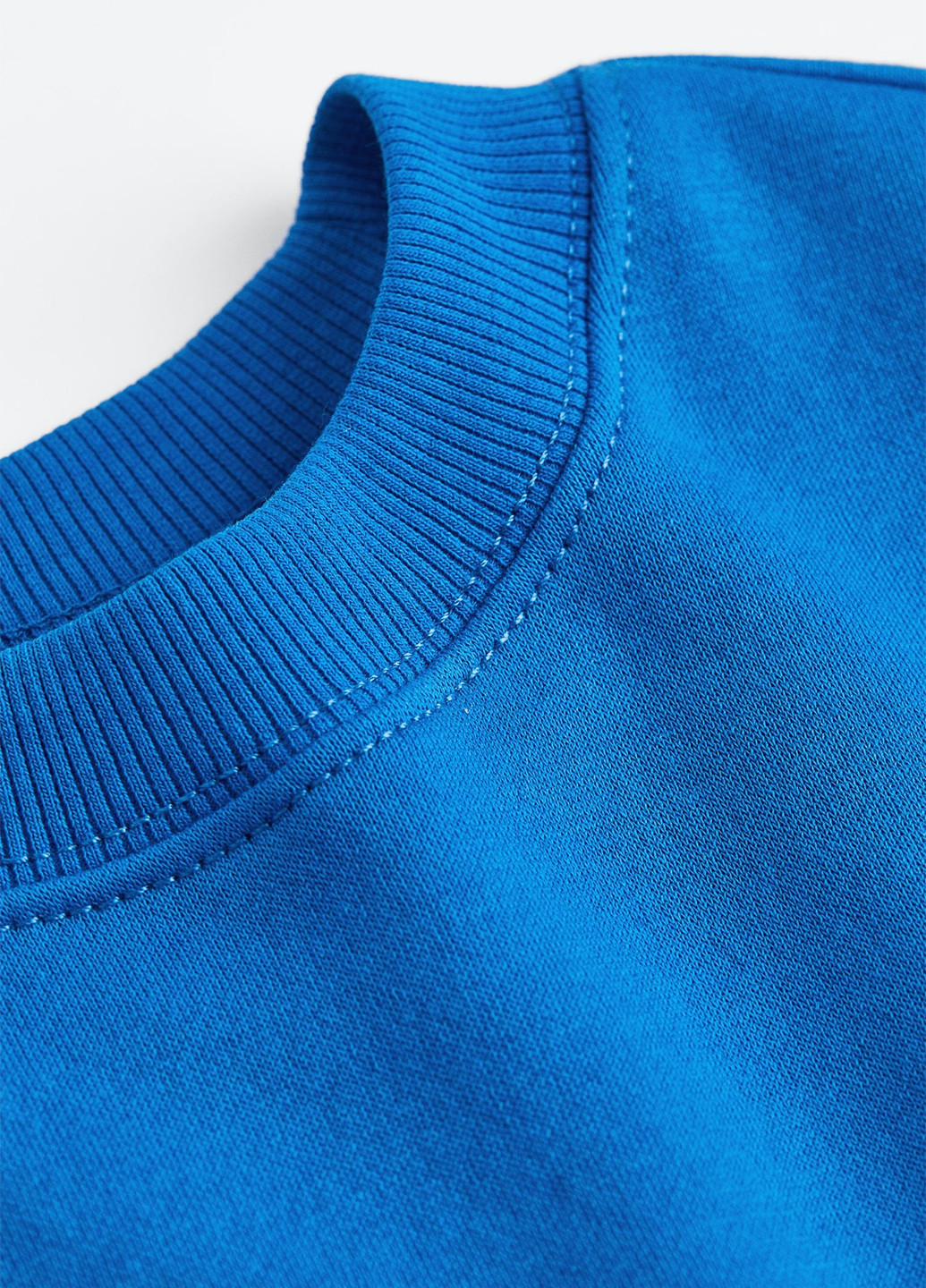 Свитшот H&M - Свободный крой однотонный синий кэжуал хлопок, трикотаж - (262738626)