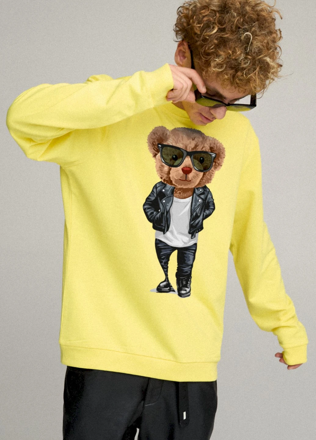 Жовтий світшот чоловічий oversize /no flis/ YAPPI (252259408)