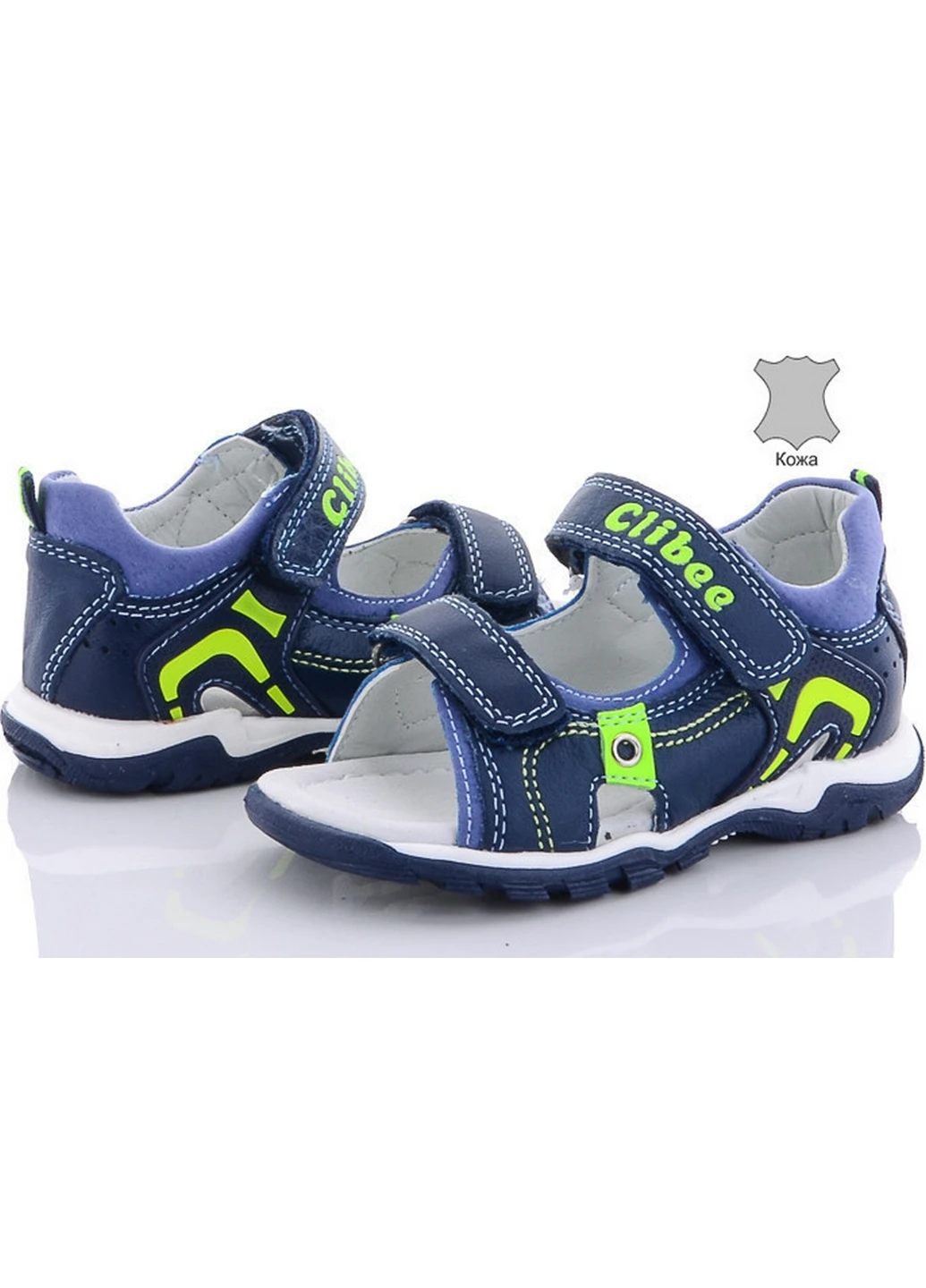 Кожаные сандалии NAB6-blue-y 31 Сине-зеленый Clibee (207858953)