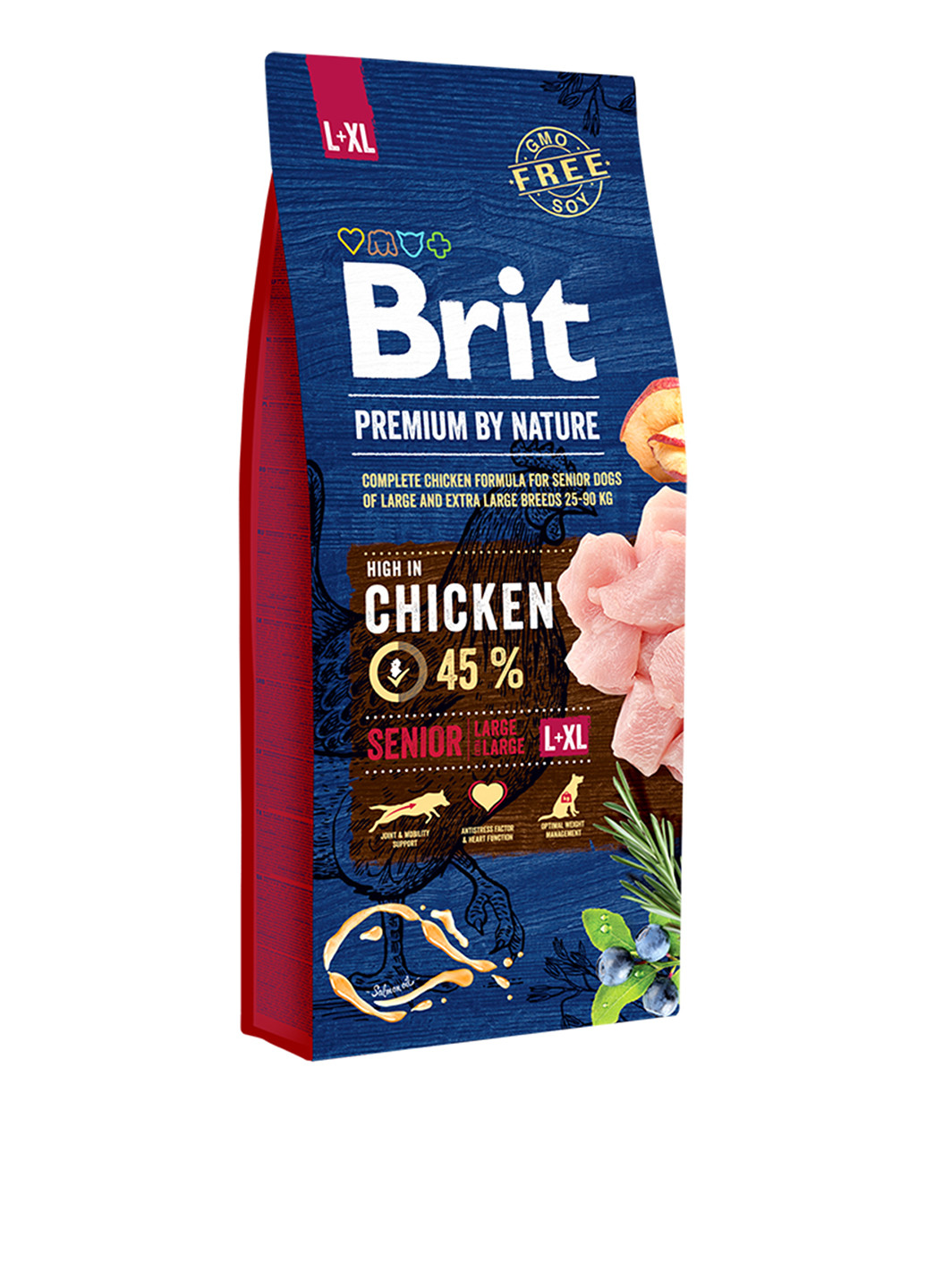 Корм для собак Dog Senior L+XL, 15 кг Brit Premium (134399616)