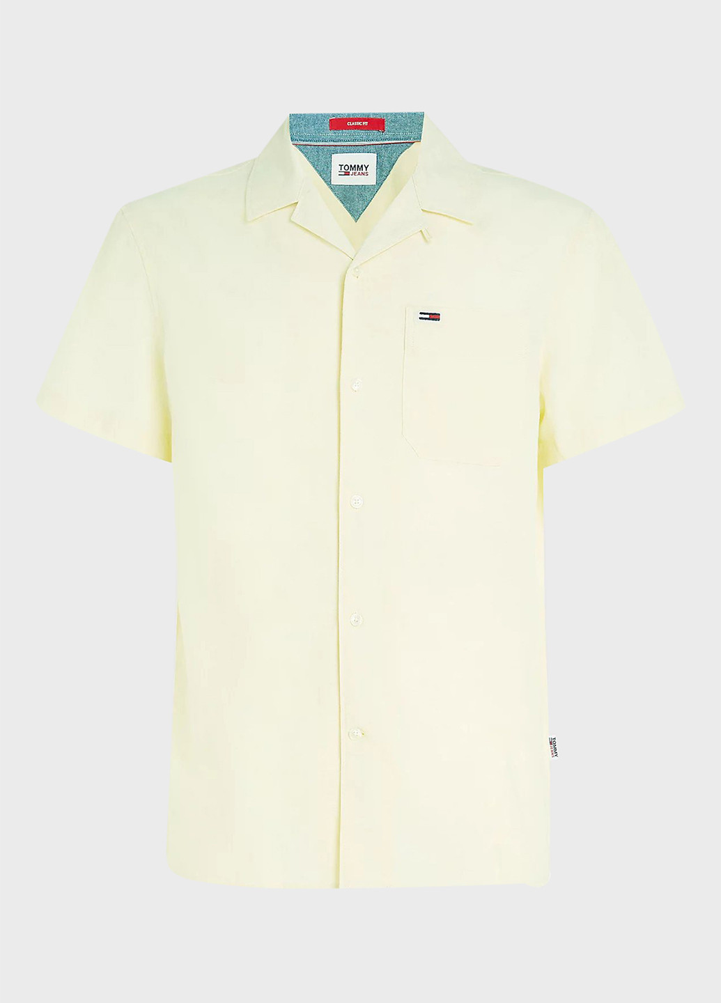 Светло-желтая кэжуал рубашка однотонная Tommy Jeans