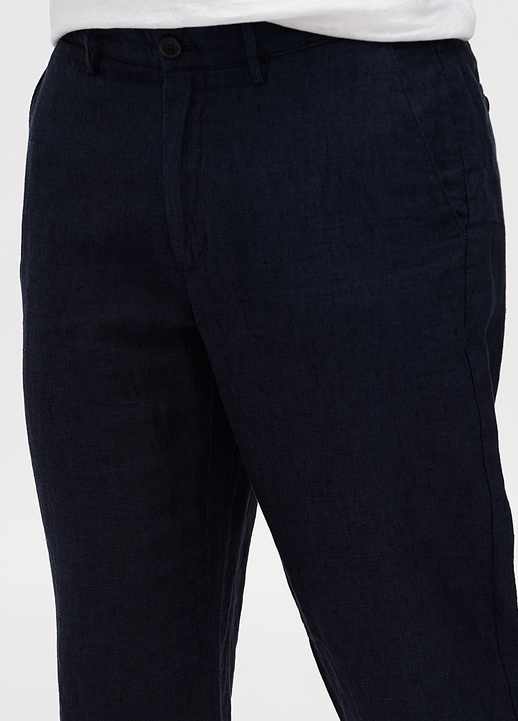 Темно-синие кэжуал летние зауженные брюки Mango