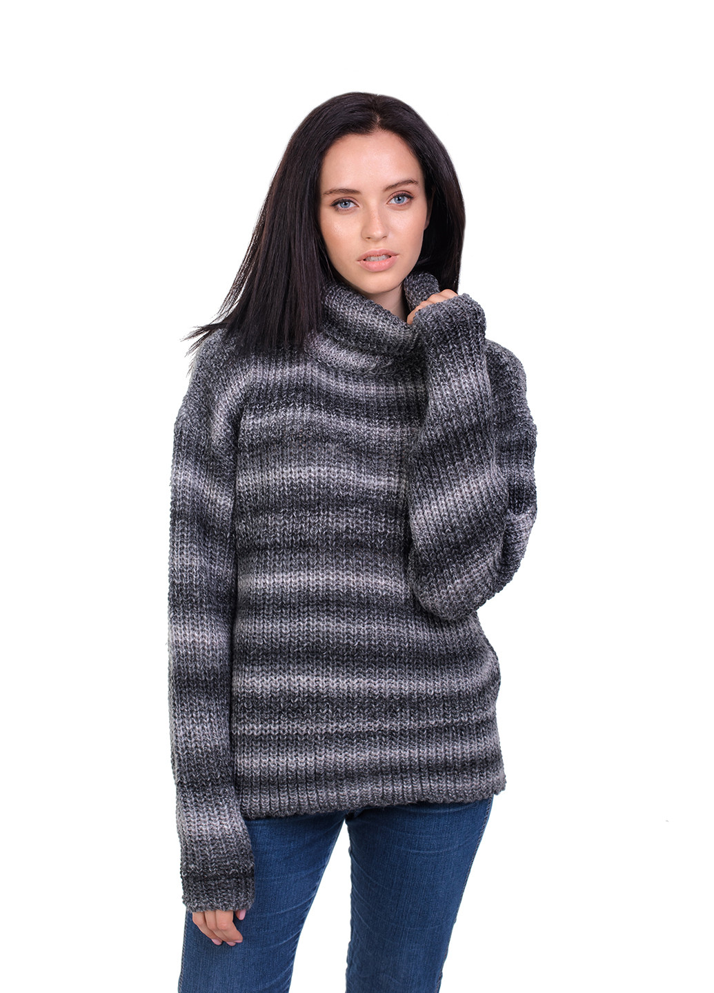 Сірий демісезонний светр жіночий джемпер Bakhur